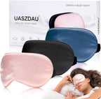 UASZDAU Sleep Mask Silk Eye Mask for Sleeping (3 Pack)