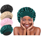 4Pcs Silk Hair Bonnets for Sleeping