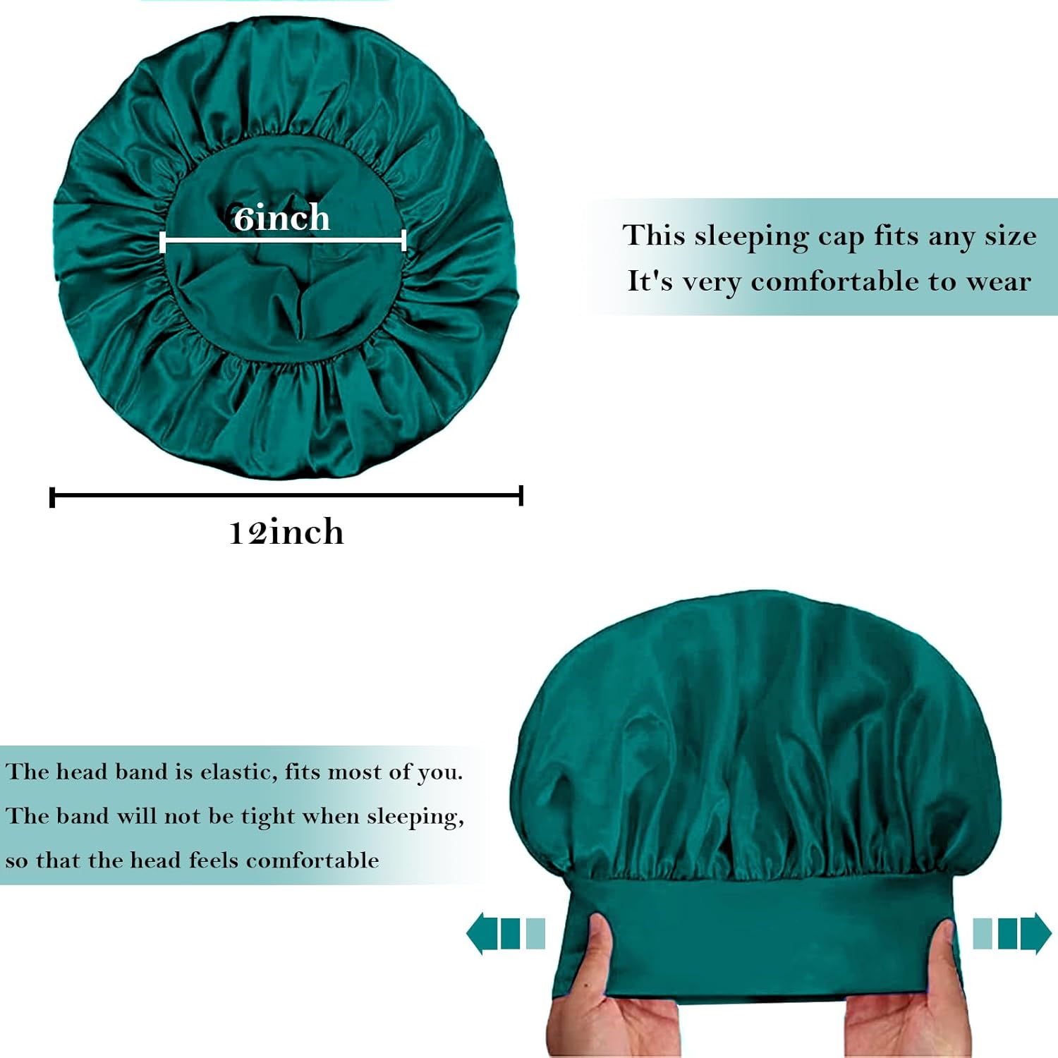 4Pcs Silk Hair Bonnets for Sleeping