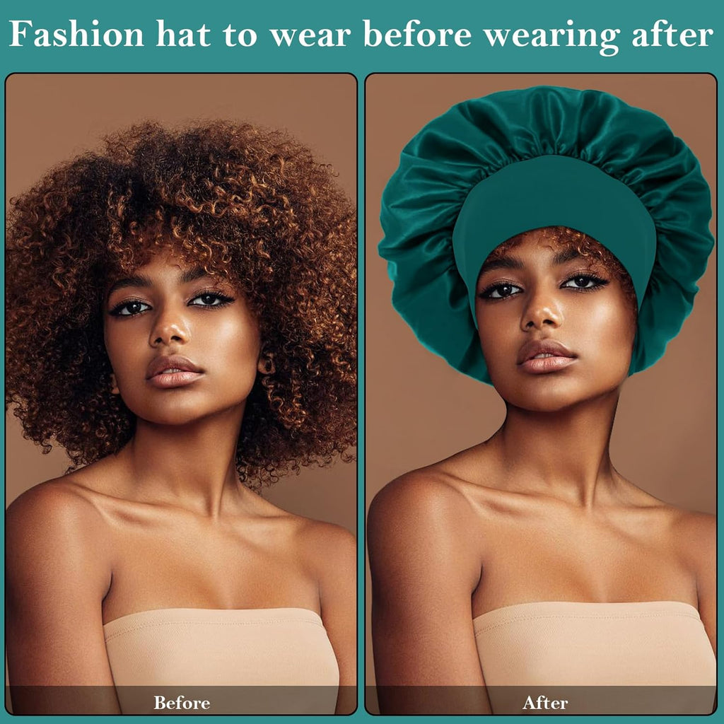 4Pcs Silk Hair Bonnets for Sleeping