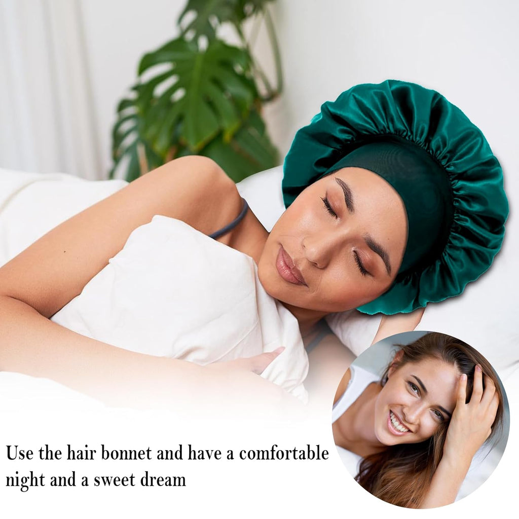 4Pcs Silk Hair Bonnets for Sleeping