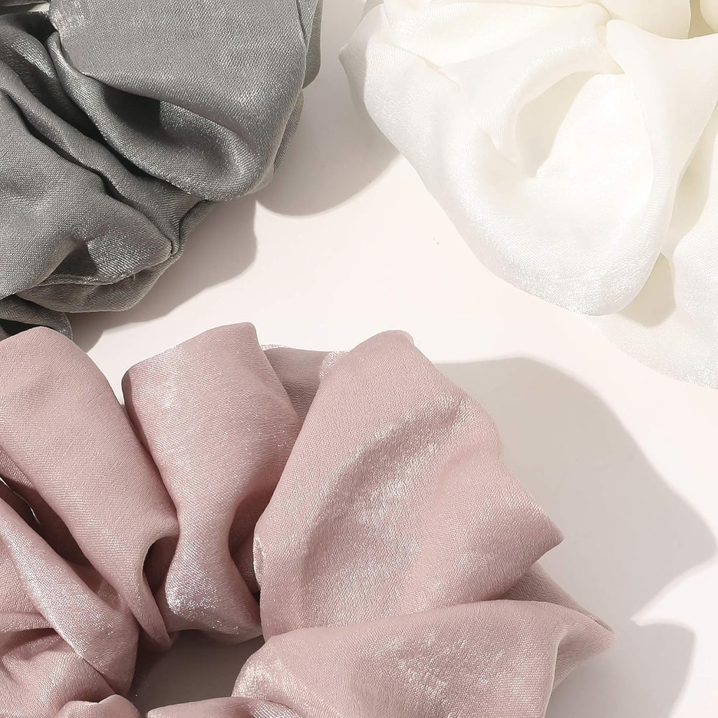 Scrunchies Hair Ties for Women – Oversized Silk Satin Scrunchies