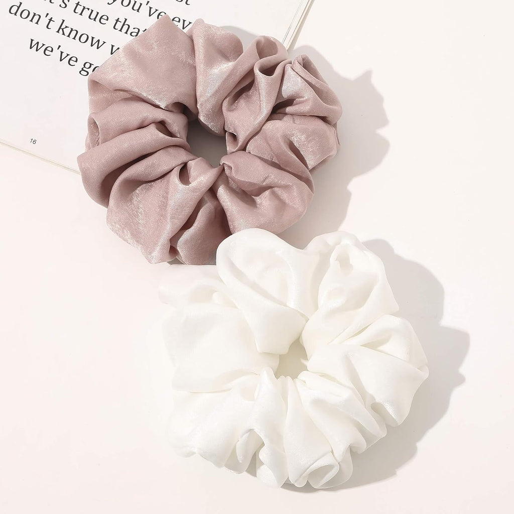 Scrunchies Hair Ties for Women – Oversized Silk Satin Scrunchies