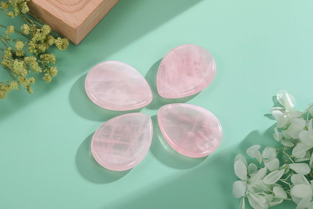 Amazing Gemstone Rose Quartz Worry Stone Crystals and Healing Stones
