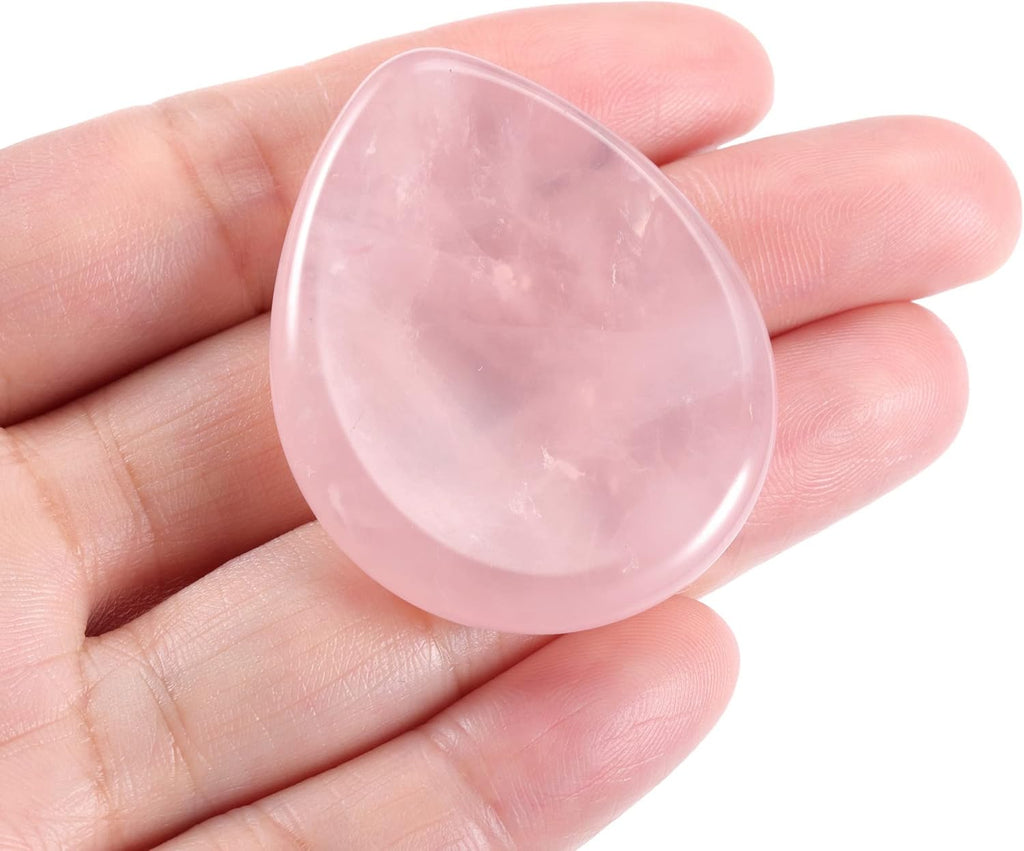 Amazing Gemstone Rose Quartz Worry Stone Crystals and Healing Stones