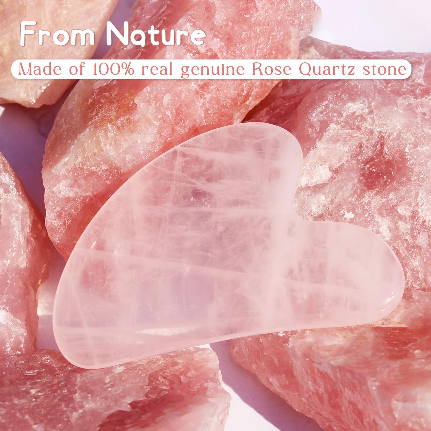Gua Sha Rose Quartz Massage Tool