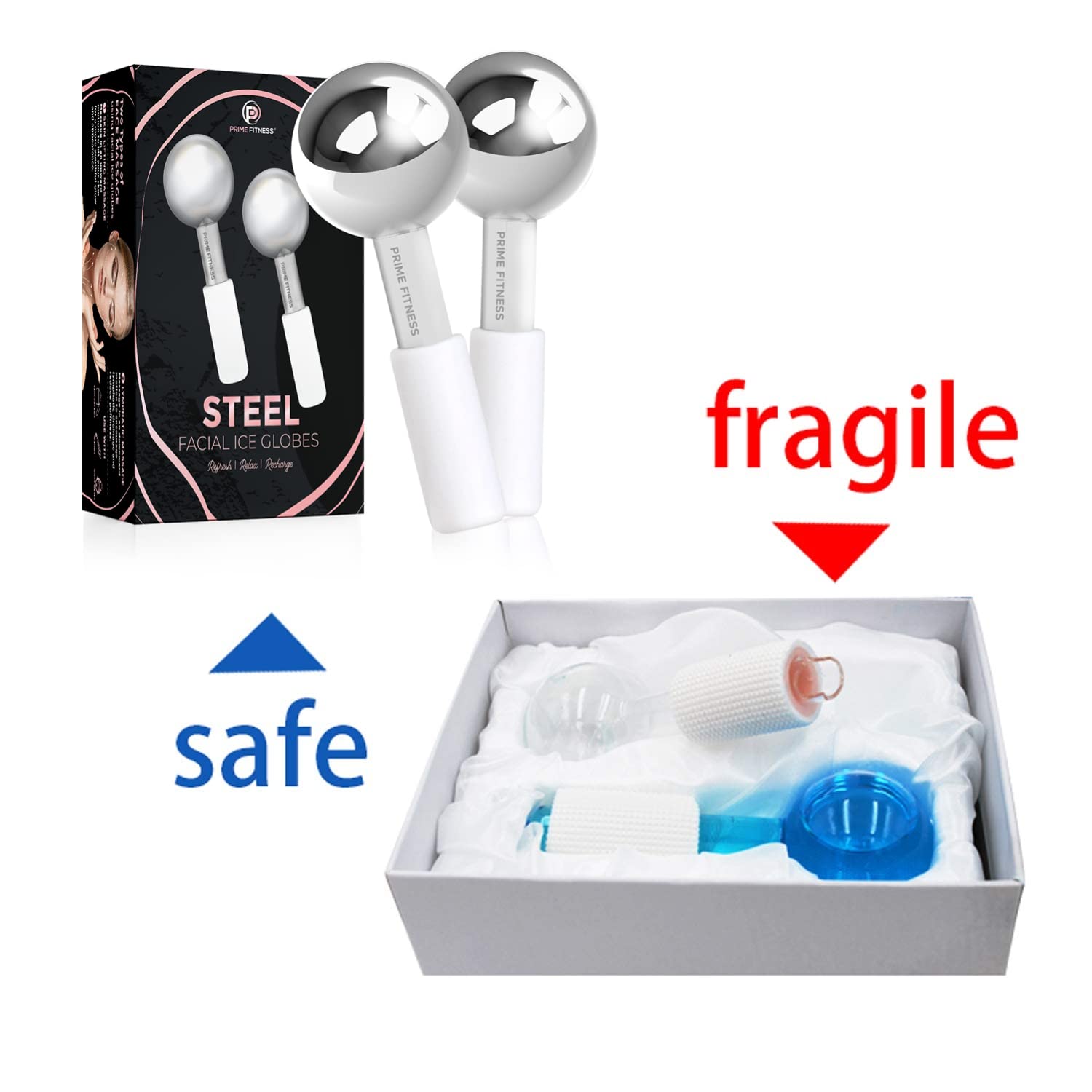 Ice Globes for Facials  Unbreakable Steel Cooling Roller