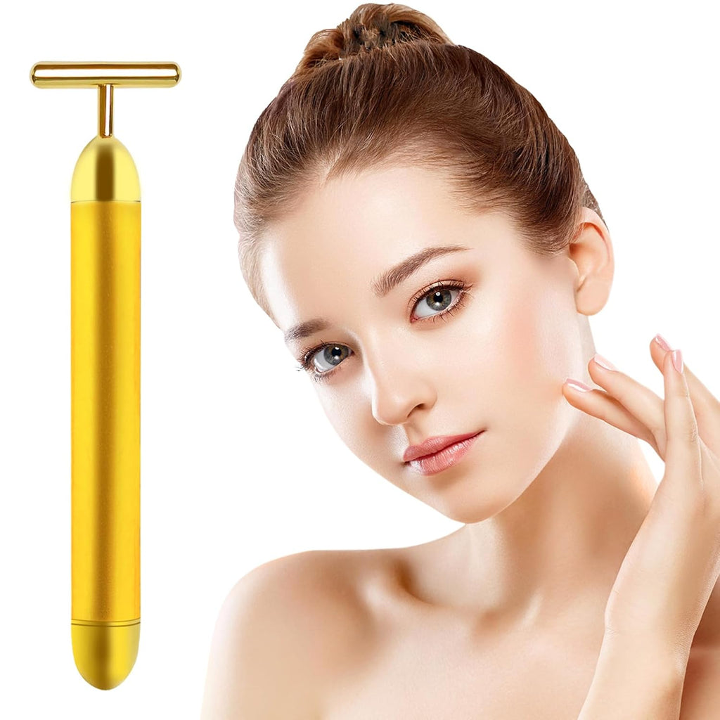 Aubric Face Massager Electric Beauty Bar 24K Golden Facial Massage Tool